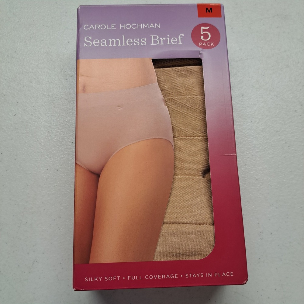 Carole Hochman Seamless Brief 5 Pack M NWT Full Coverage Silky Soft 1953-224